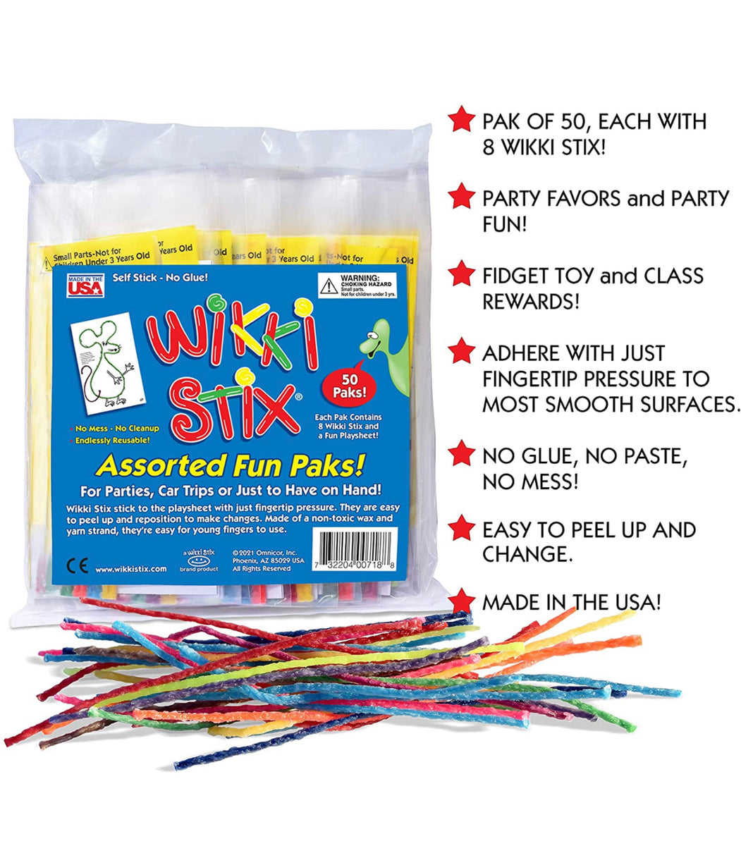 Wikki Stix Party Pak - 15 Individual Packs - Waxy Stick Modelling