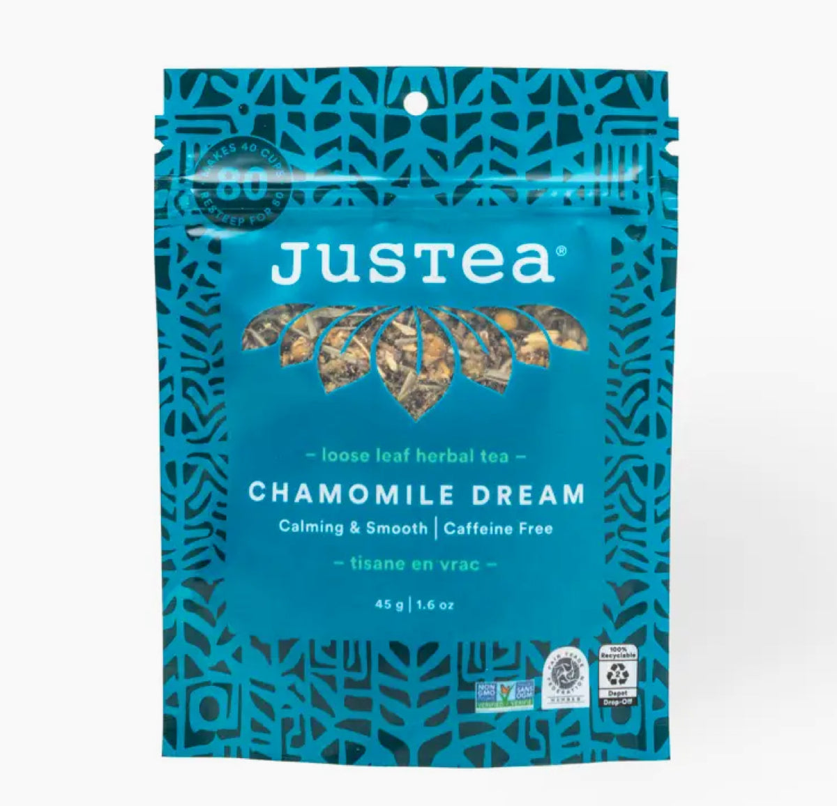 JusTea Chamomile Dream Tea Stand-up Pouch ( makes 80 cups) – Mamas Got ...