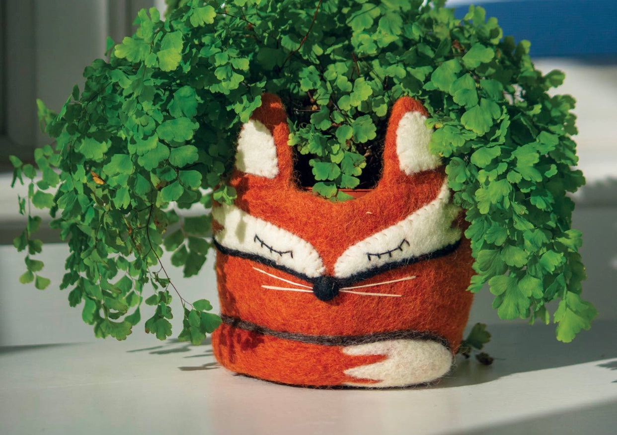 fair trade plant pots SALE! Handmade Fair Trade Fox Wool Planter Pot – Mamas Got Heart