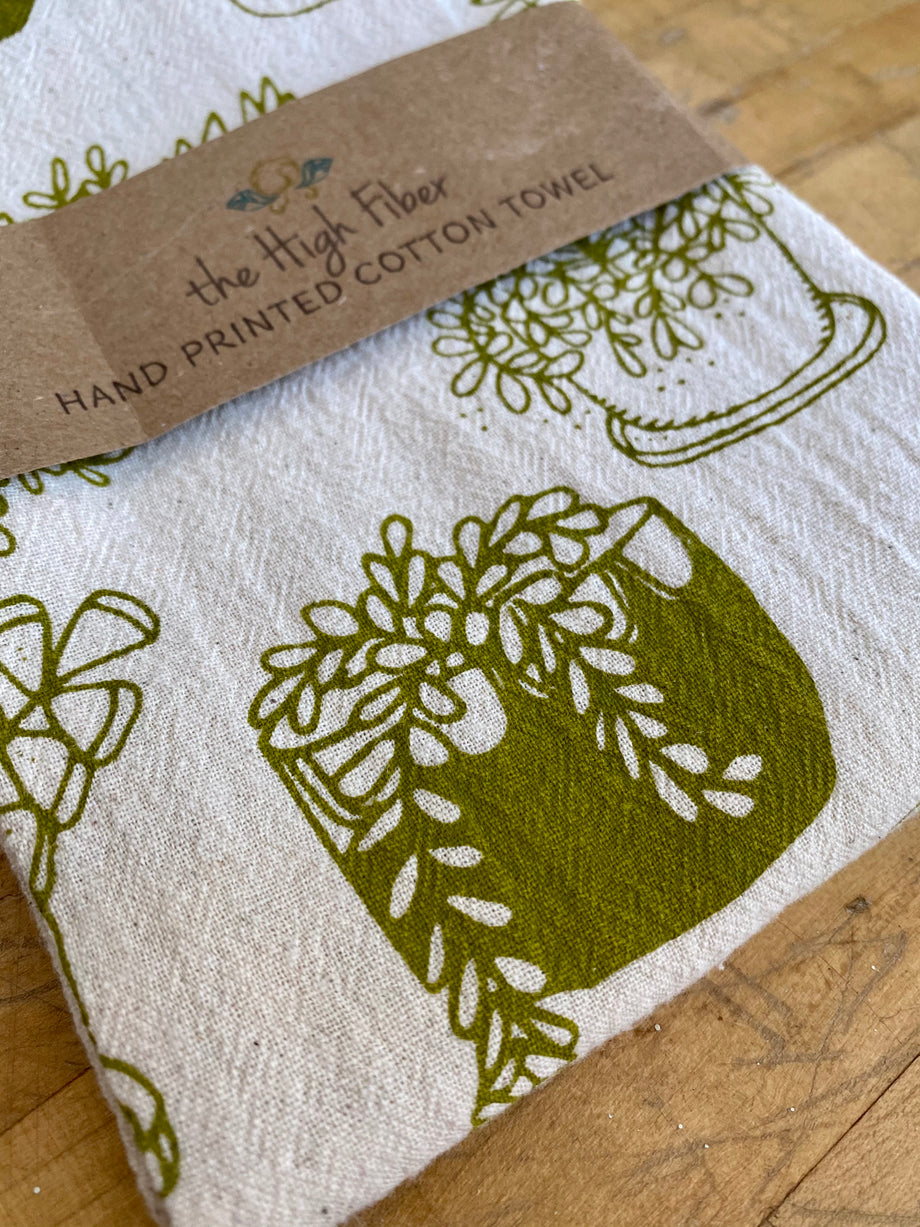 succulent towel The High Fiber Handprinted Kitchen Tea Towel