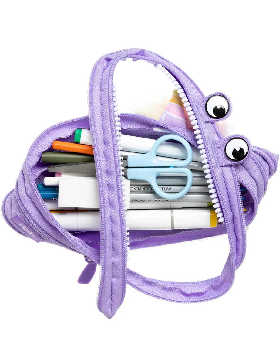 Zipit Unicorn Pencil Case for Girls, Cute Pencil Pouch for Kids (Purple Unicorn)