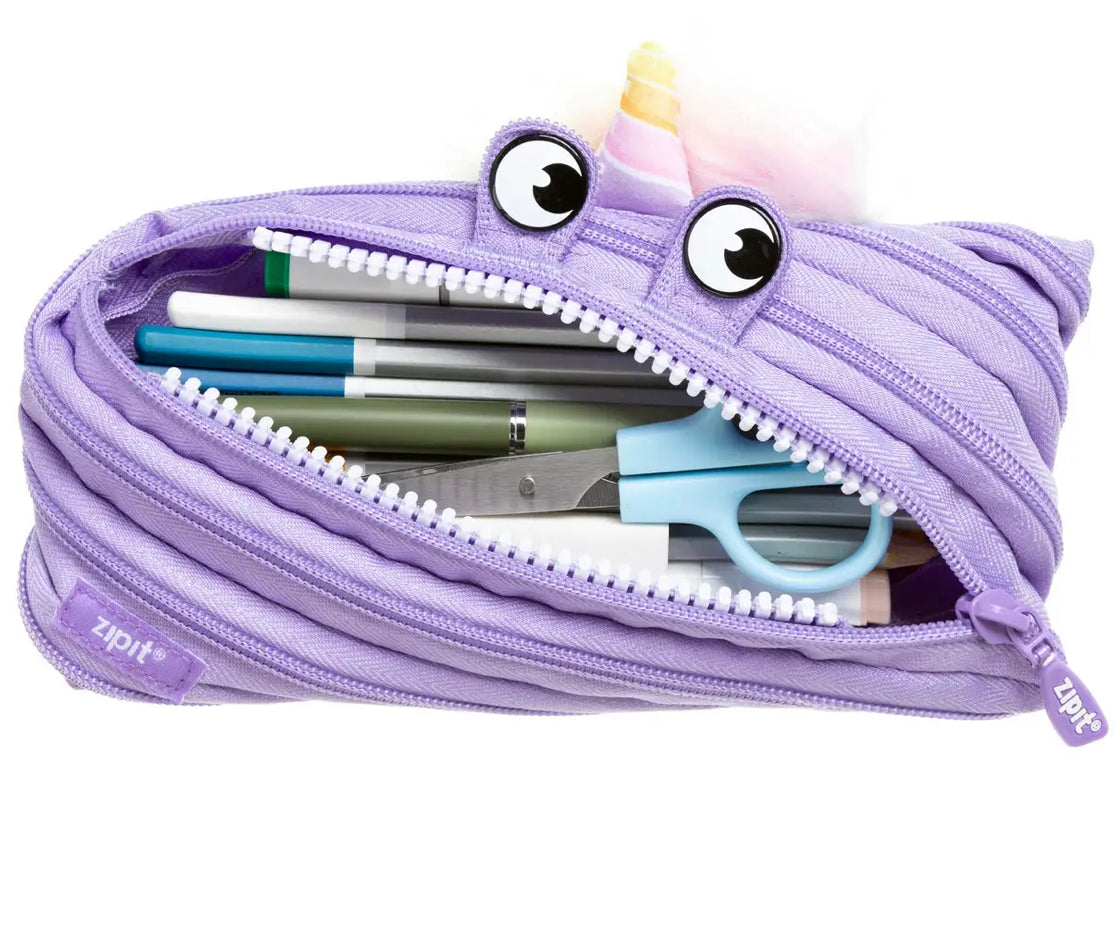 ZIPIT Unicorn Pencil Case, Purple